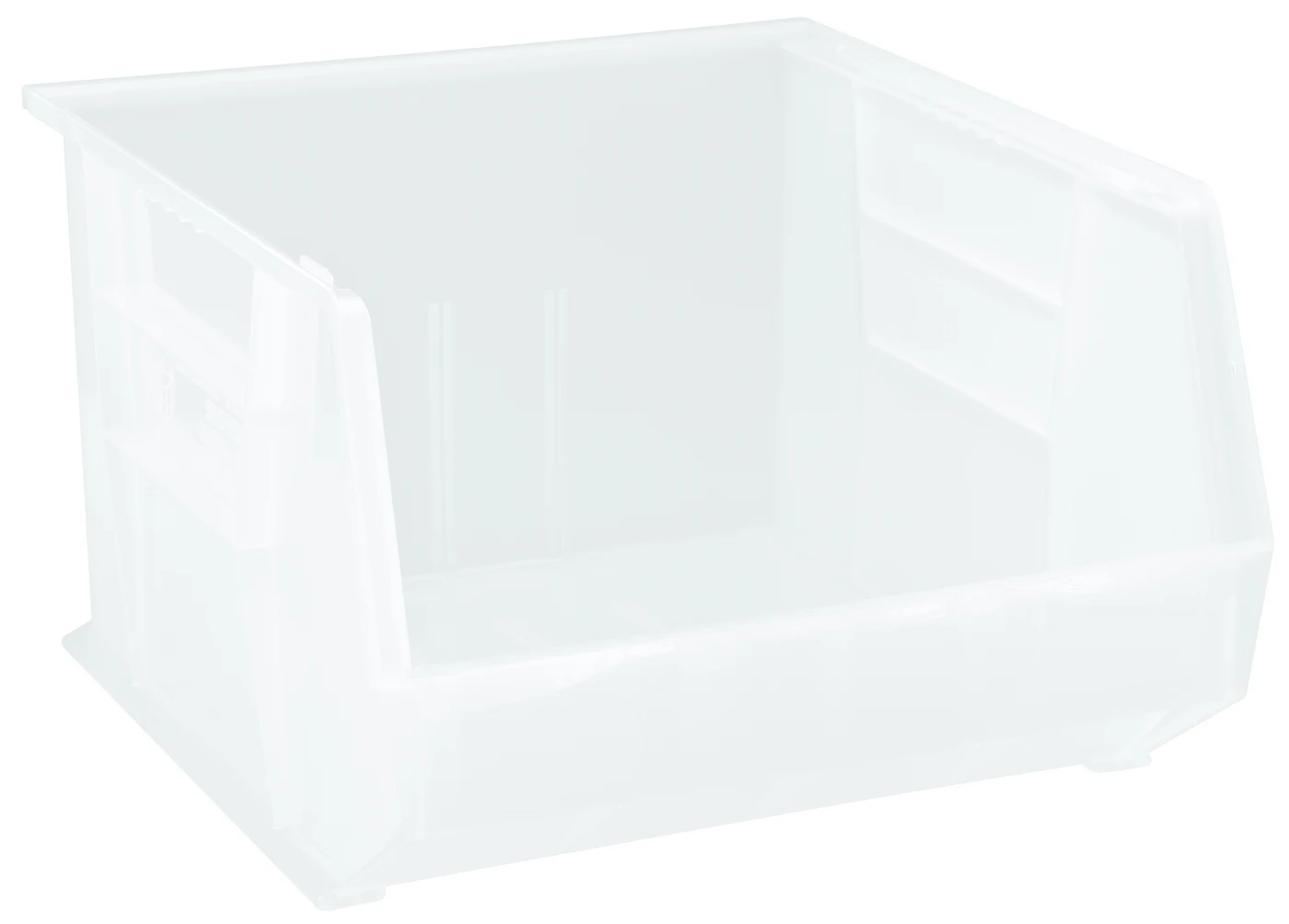 Quantum QUS270CLCS Stack & Hang Bin, 16-1/2"W x 18"D x 11"H, 80 lb capacity, Clear, Case of 3