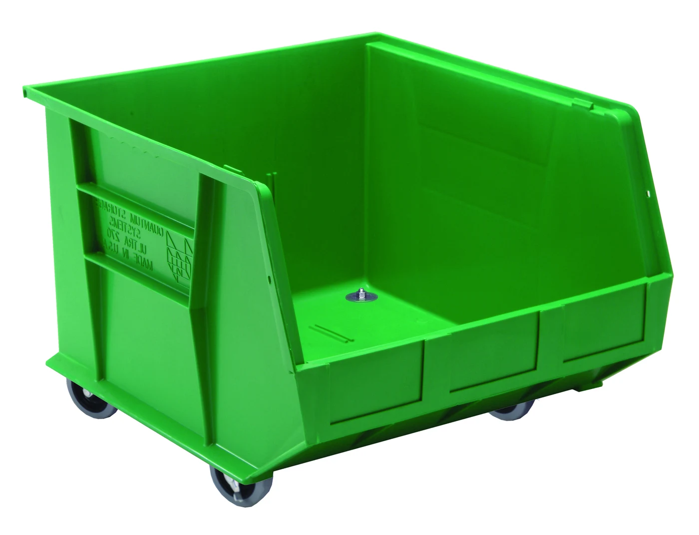 Quantum QUS275MOBGNCS Stack & Hang Bin, 16-1/2"W x 18"D x 14"H, Green, Case of 3