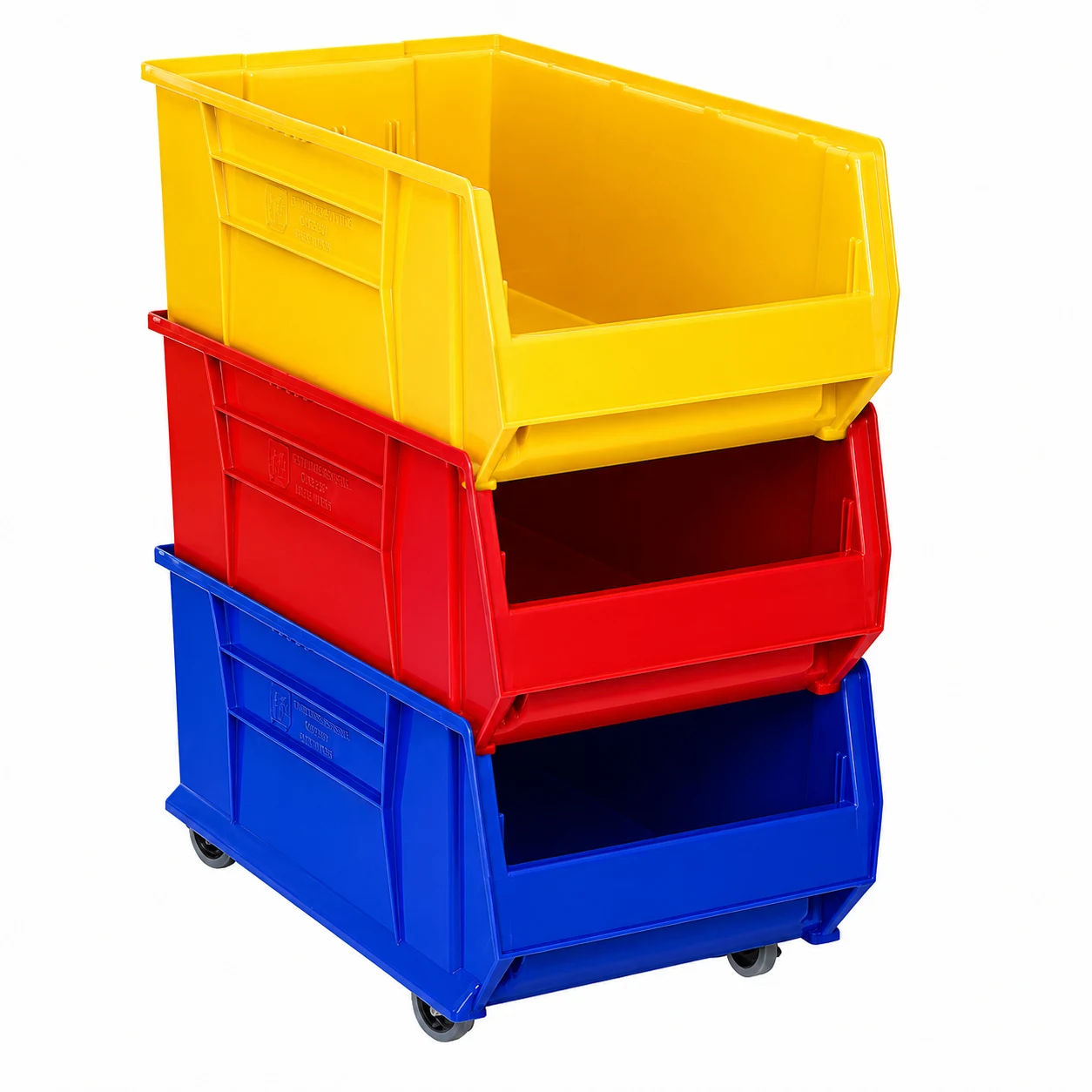 Quantum QUS974984MIX Mobile Hulk 30" Container Kit, Blue/Red/Yellow