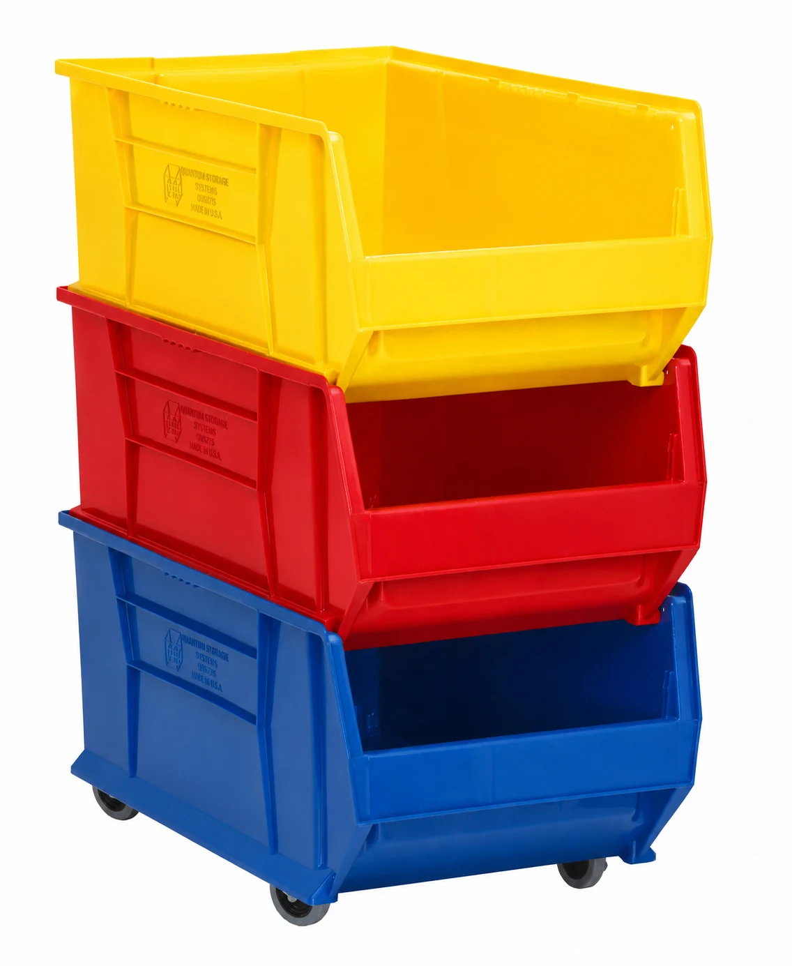 Quantum QUS975985MIX Mobile Hulk 30" Container Kit, Blue/Red/Yellow
