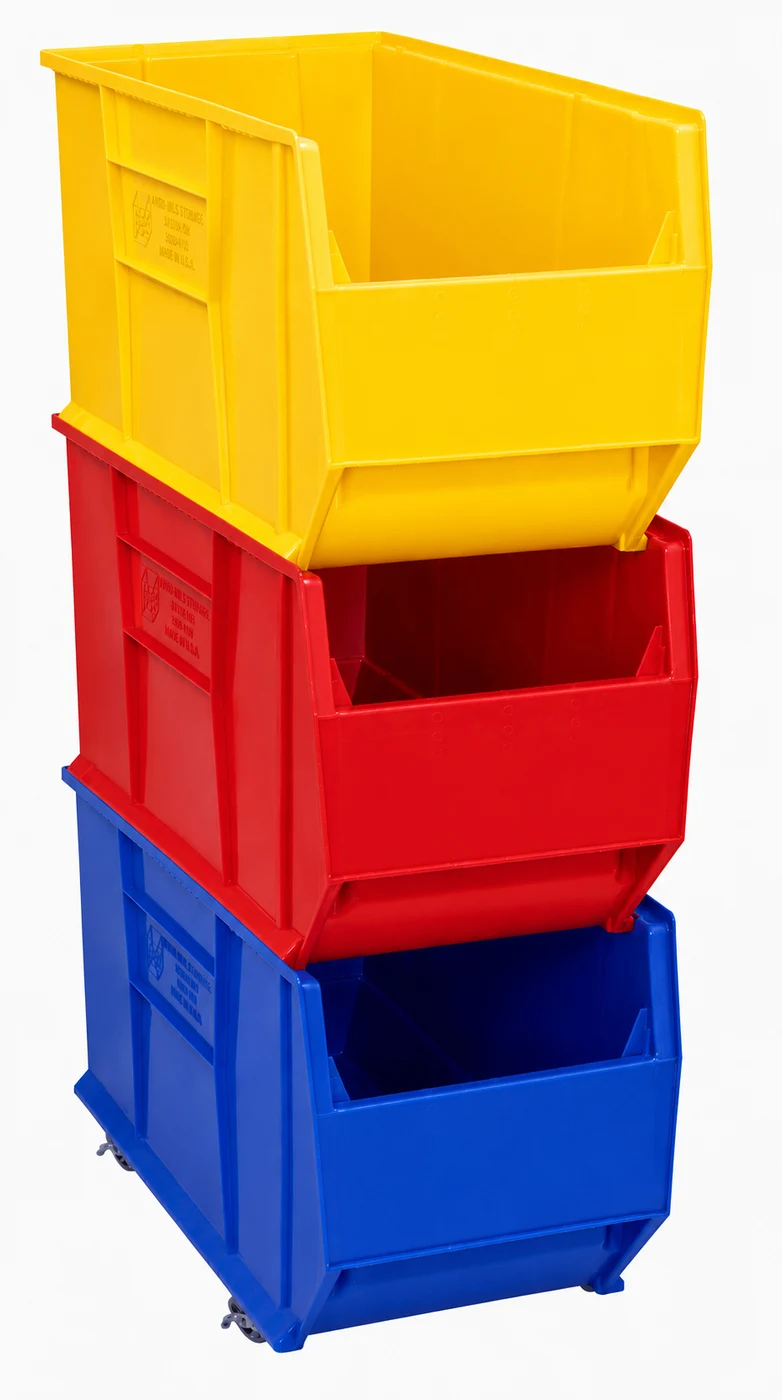 Quantum QUS993994MIX Mobile Hulk 36" Container Kit, Blue/Red/Yellow