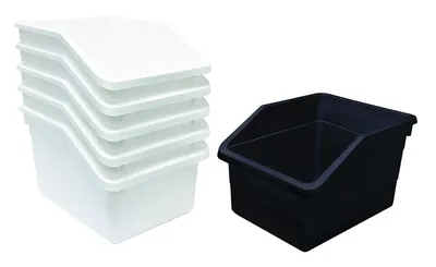 Quantum RNPB1076BK Nesting Parts Bin, 10-1/4"L x 7-1/2"W x 6"H, Black, Pack of 20
