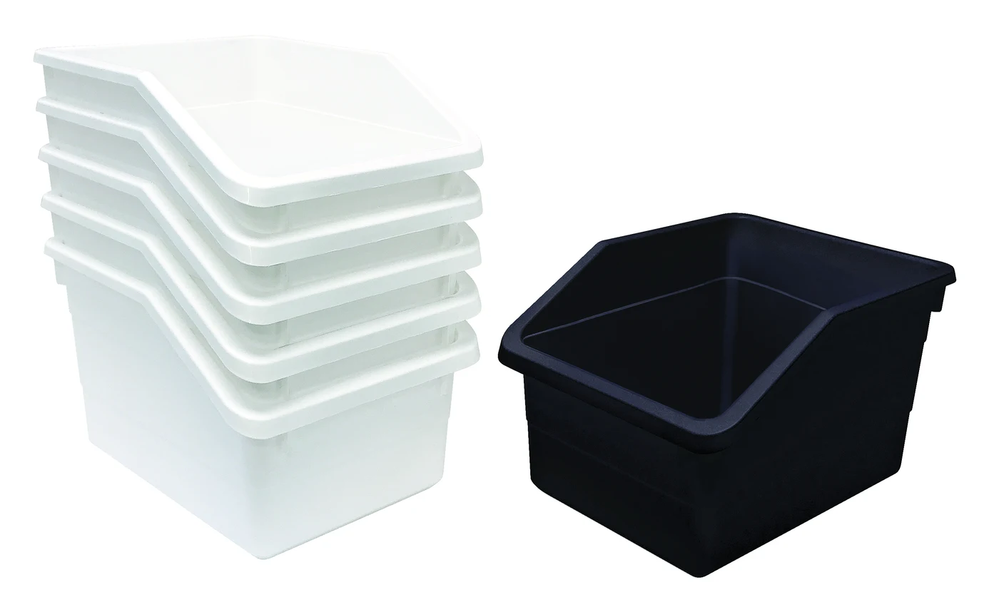 Quantum RNPB1076WT Nesting Parts Bin, 10-1/4"L x 7-1/2"W x 6"H, White, Pack of 20