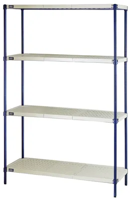 Quantum RPWR72-2460E Shelving Unit, 600 lb capacity, Blue/Tan