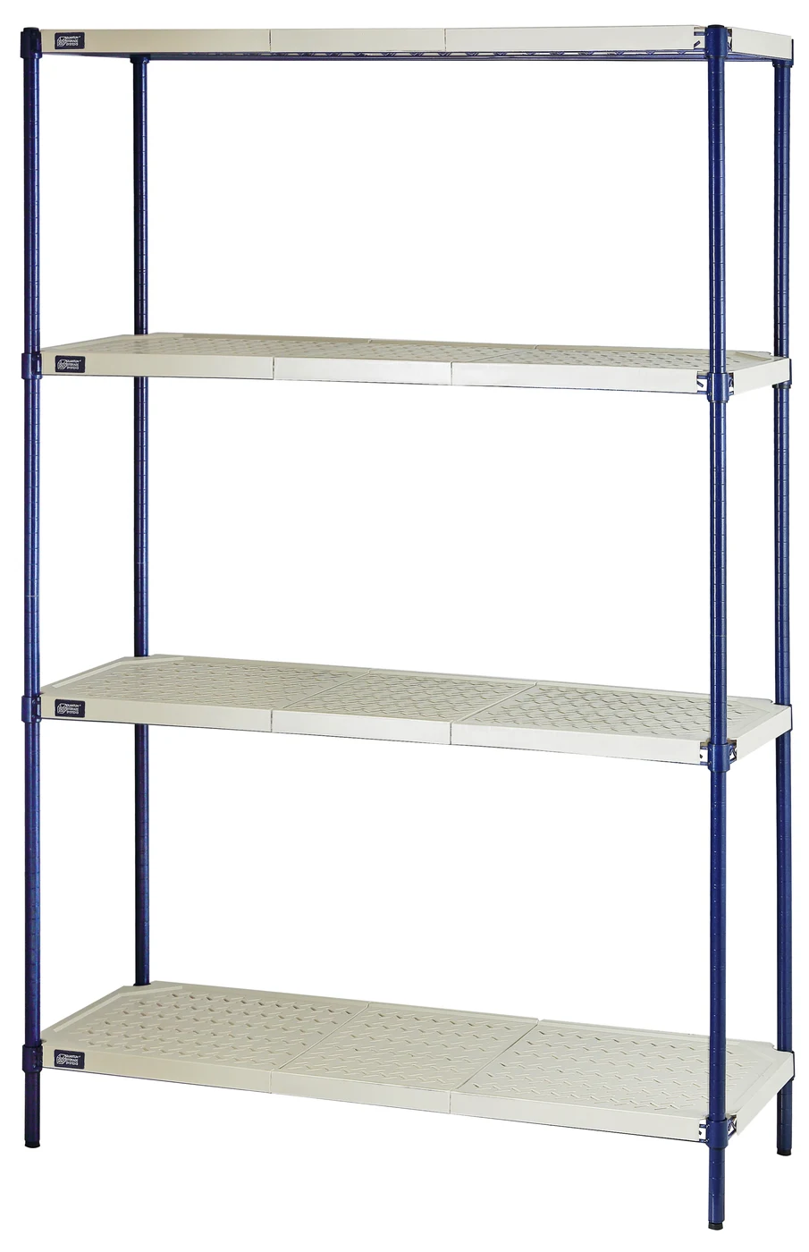 Quantum RPWR72-2460E Shelving Unit, 600 lb capacity, Blue/Tan