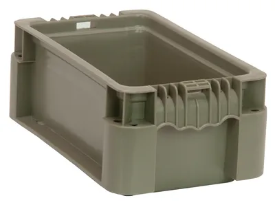 Quantum RSO1207-5 Stacker Straight Wall Container, 7-3/8"W x 12"L x 5"H, 175 lb capacity, Gray