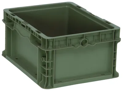 Quantum RSO1215-7 Stacker Straight Wall Container, 15"W x 12"L x 7-7/16"H, 175 lb capacity, Gray