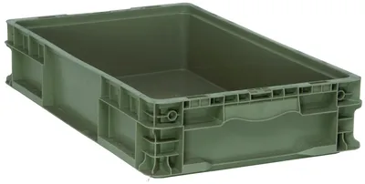 Quantum RSO2415-5 Stacker Straight Wall Container, 15"W x 24"L x 5"H, 175 lb capacity, Gray