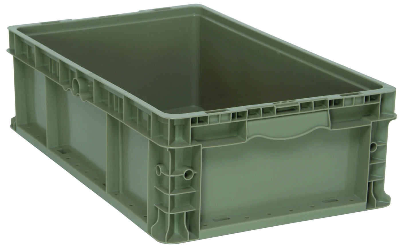 Quantum RSO2415-7 Stacker Straight Wall Container, 15"W x 24"L x 7-1/2"H, 175 lb capacity, Gray