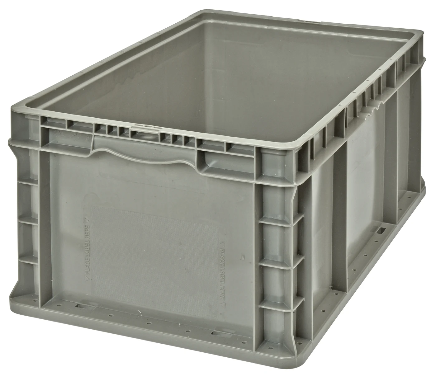 Quantum RSO2415-9 Stacker Straight Wall Container, 15"W x 24"L x 9-1/2"H, 175 lb capacity, Gray