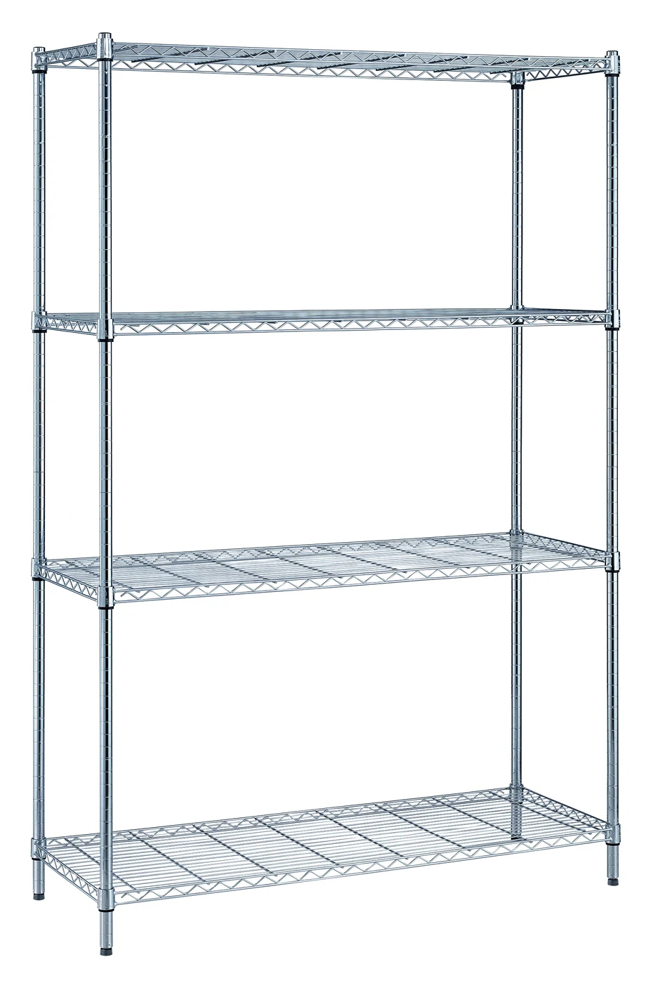 Quantum RWR72-1848LD Convenient Shelving Unit Pack, 18"W x 48"D x 72"H, 300 lb capacity, Chrome
