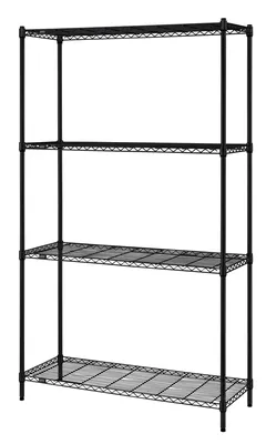 Quantum RWR72-1830LDBK Convenient Shelving Unit Pack, 18"W x 30"D x 72"H, 300 lb capacity, Black