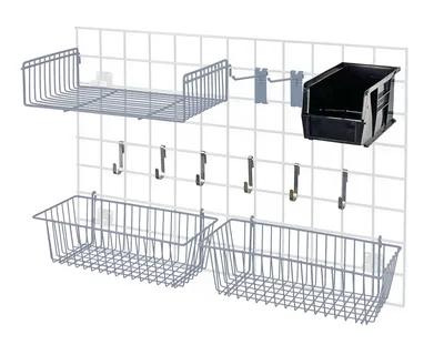 Quantum SG-A2GYBK Store Grid Accessory Pack 2, 17-3/8"W x 7-1/2"D x 5"H, Gray