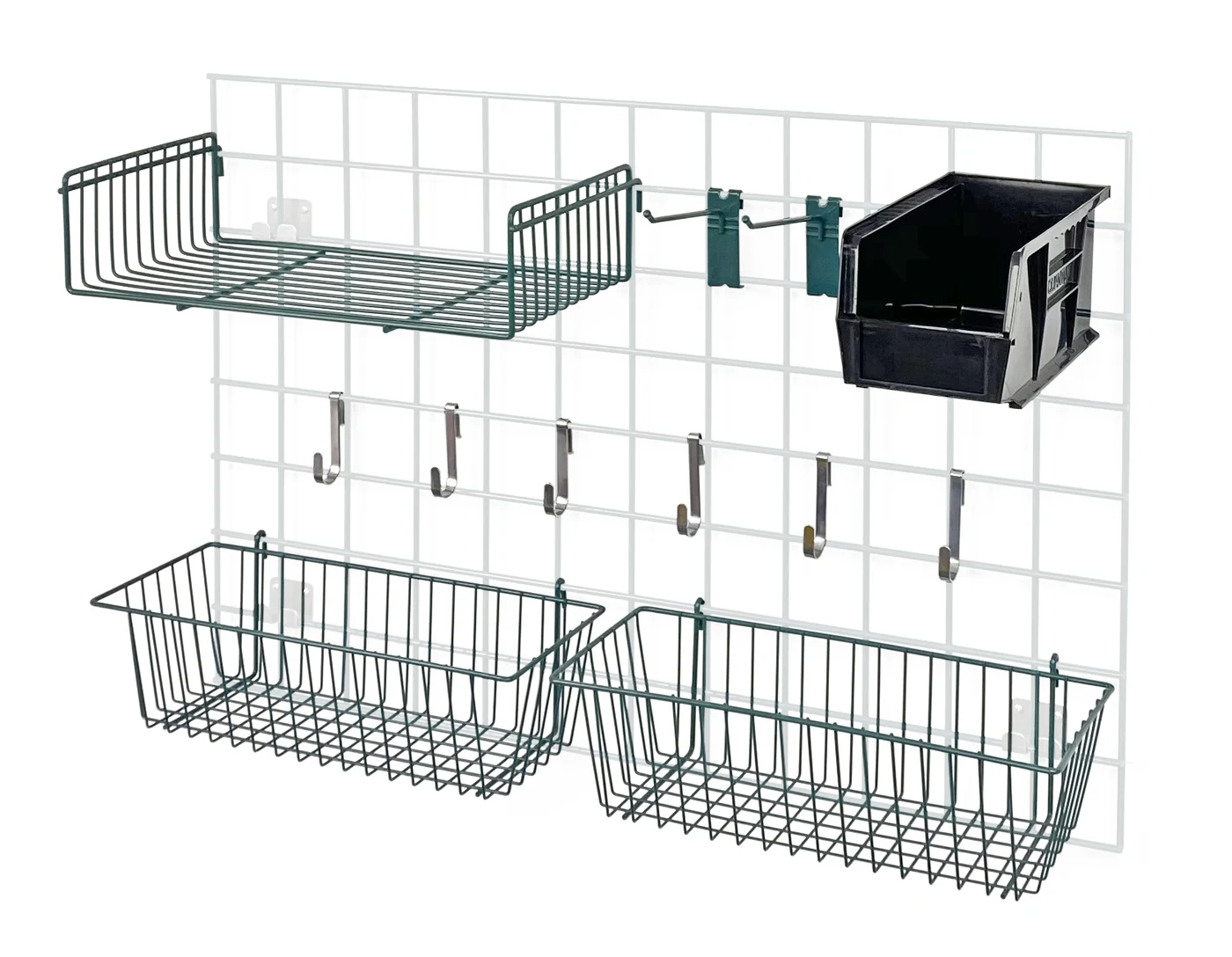 Quantum SG-A2BK Store Grid Accessory Pack 2, 17-3/8"W x 7-1/2"D x 5"H, Green
