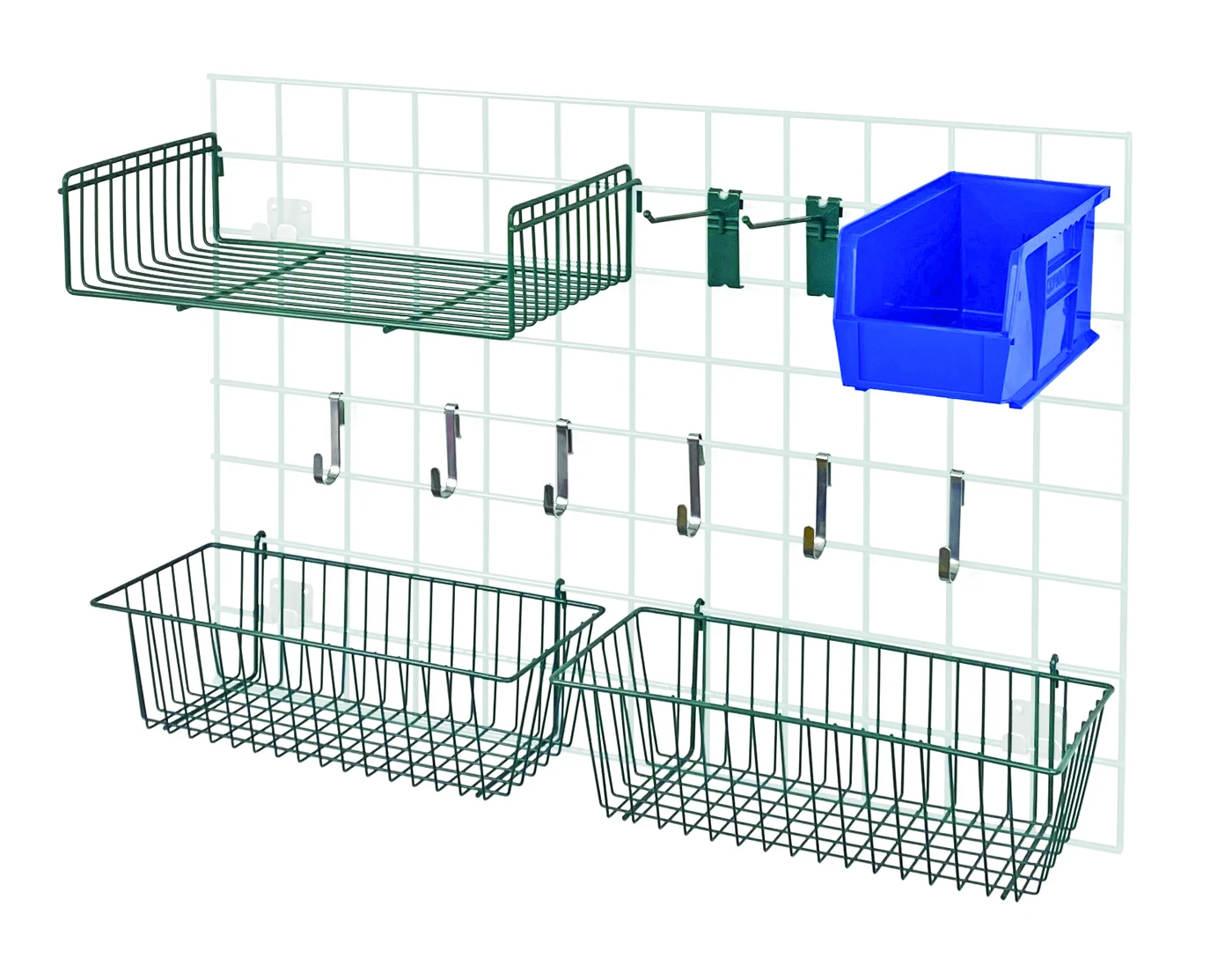 Quantum SG-A2BL Store Grid Accessory Pack 2, 17-3/8"W x 7-1/2"D x 5"H, Green