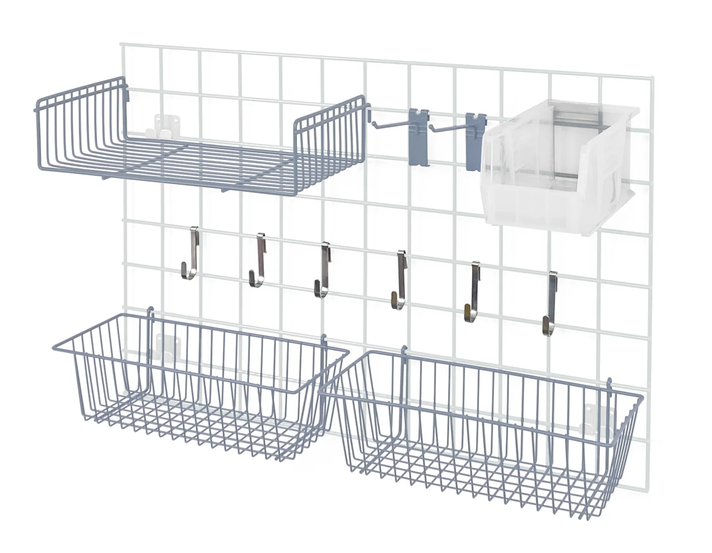Quantum SG-A2GYCL Store Grid Accessory Pack 2, 17-3/8"W x 7-1/2"D x 5"H, Gray