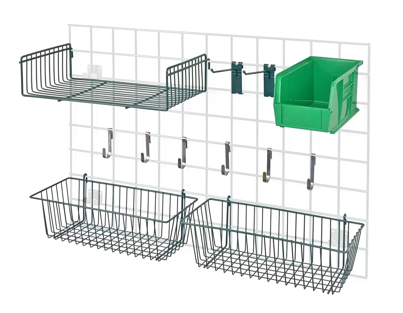 Quantum SG-A2GN Store Grid Accessory Pack 2, 17-3/8"W x 7-1/2"D x 5"H, Green
