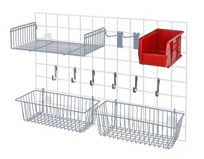 Quantum SG-A2GYRD Store Grid Accessory Pack 2, 17-3/8"W x 7-1/2"D x 5"H, Gray