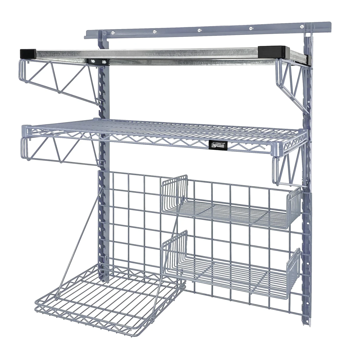 Quantum SGK-401836-3GY Store Grid Medium-Duty Kit, 16"W x 16"D, 400 lb capacity, Gray