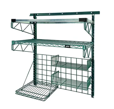 Quantum SGK-401836-3P Store Grid Medium-Duty Kit, 16"W x 16"D, 400 lb capacity, Green