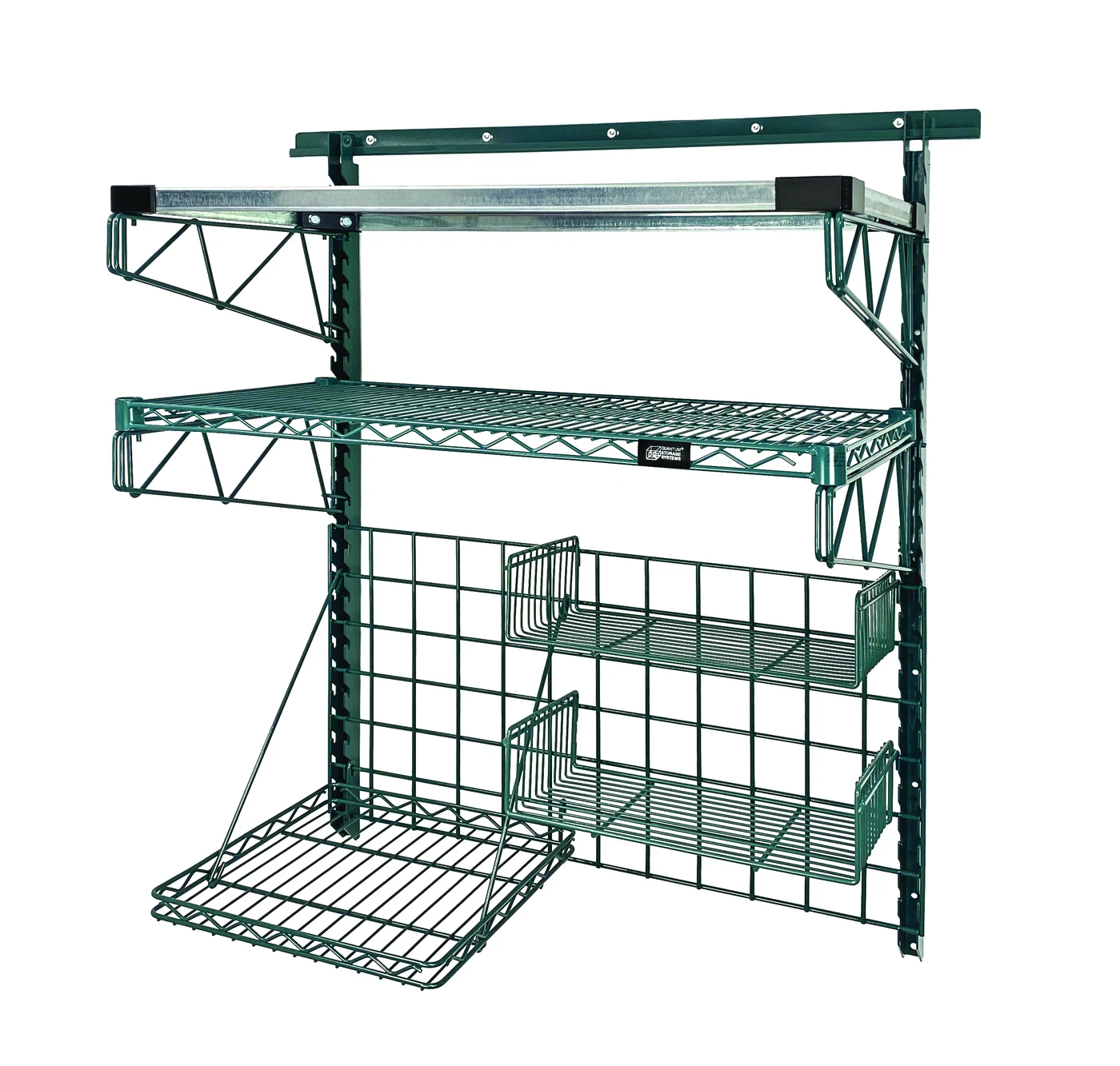 Quantum SGK-401836-3P Store Grid Medium-Duty Kit, 16"W x 16"D, 400 lb capacity, Green