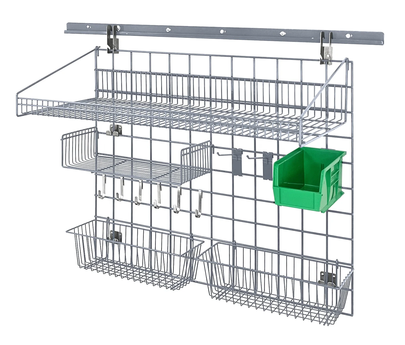Quantum SGK-401836-4GYGN Store Grid Medium-Duty Kit, 17-3/8"L x 7-1/2"W x 5"H, 400 lb capacity, Gray