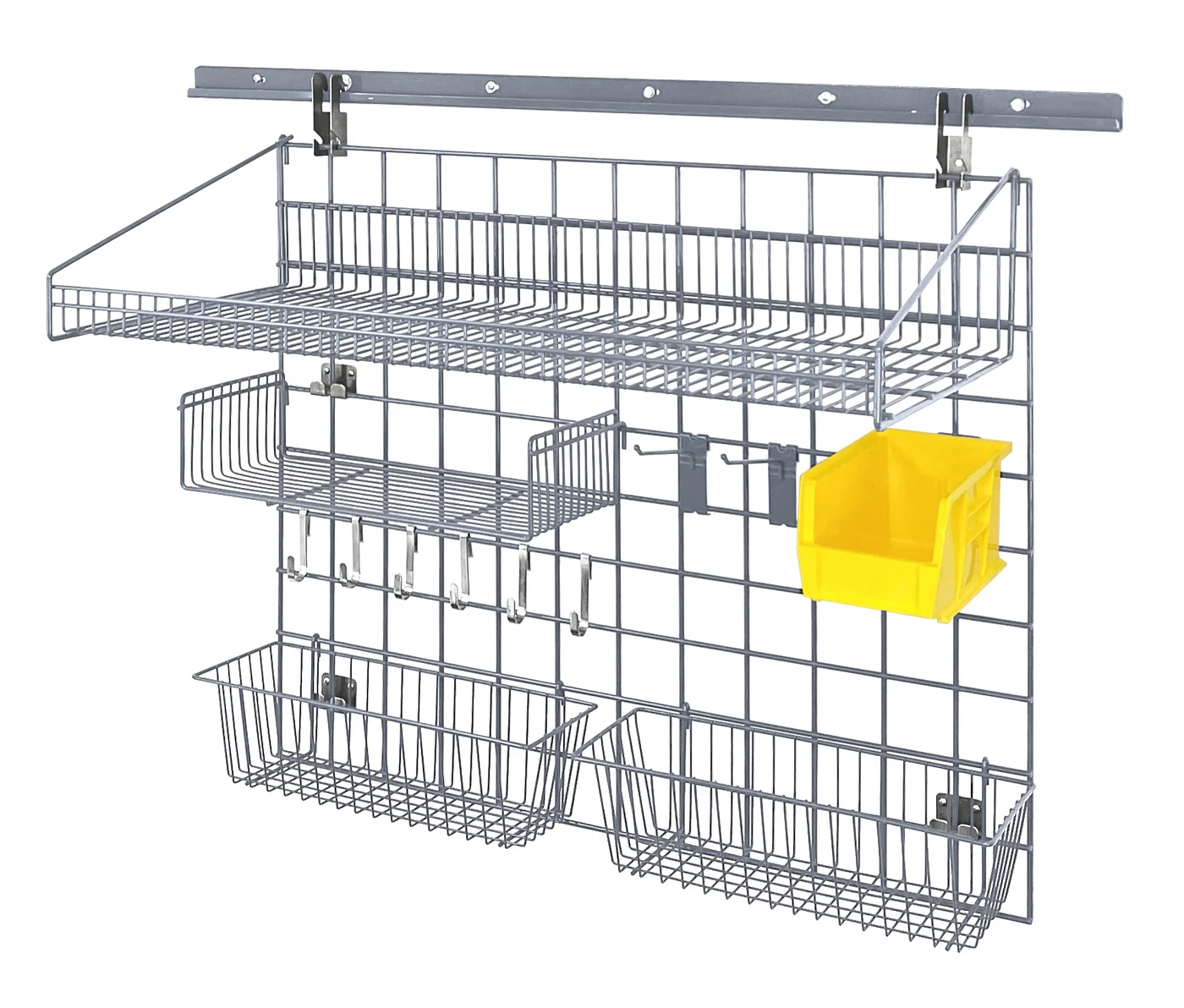 Quantum SGK-401836-4GYYL Store Grid Medium-Duty Kit, 17-3/8"L x 7-1/2"W x 5"H, 400 lb capacity, Gray