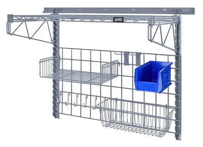 Quantum SGK-401836-4GYBL Store Grid Medium-Duty Kit, 17-3/8"L x 7-1/2"W x 5"H, 400 lb capacity, Gray