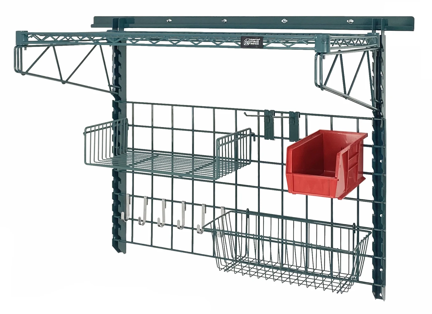 Quantum SGK-401836-4PRD Store Grid Medium-Duty Kit, 17-3/8"L x 7-1/2"W x 5"H, 400 lb capacity, Green