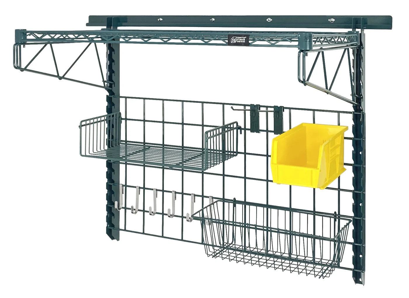Quantum SGK-401836-4PYL Store Grid Medium-Duty Kit, 17-3/8"L x 7-1/2"W x 5"H, 400 lb capacity, Green