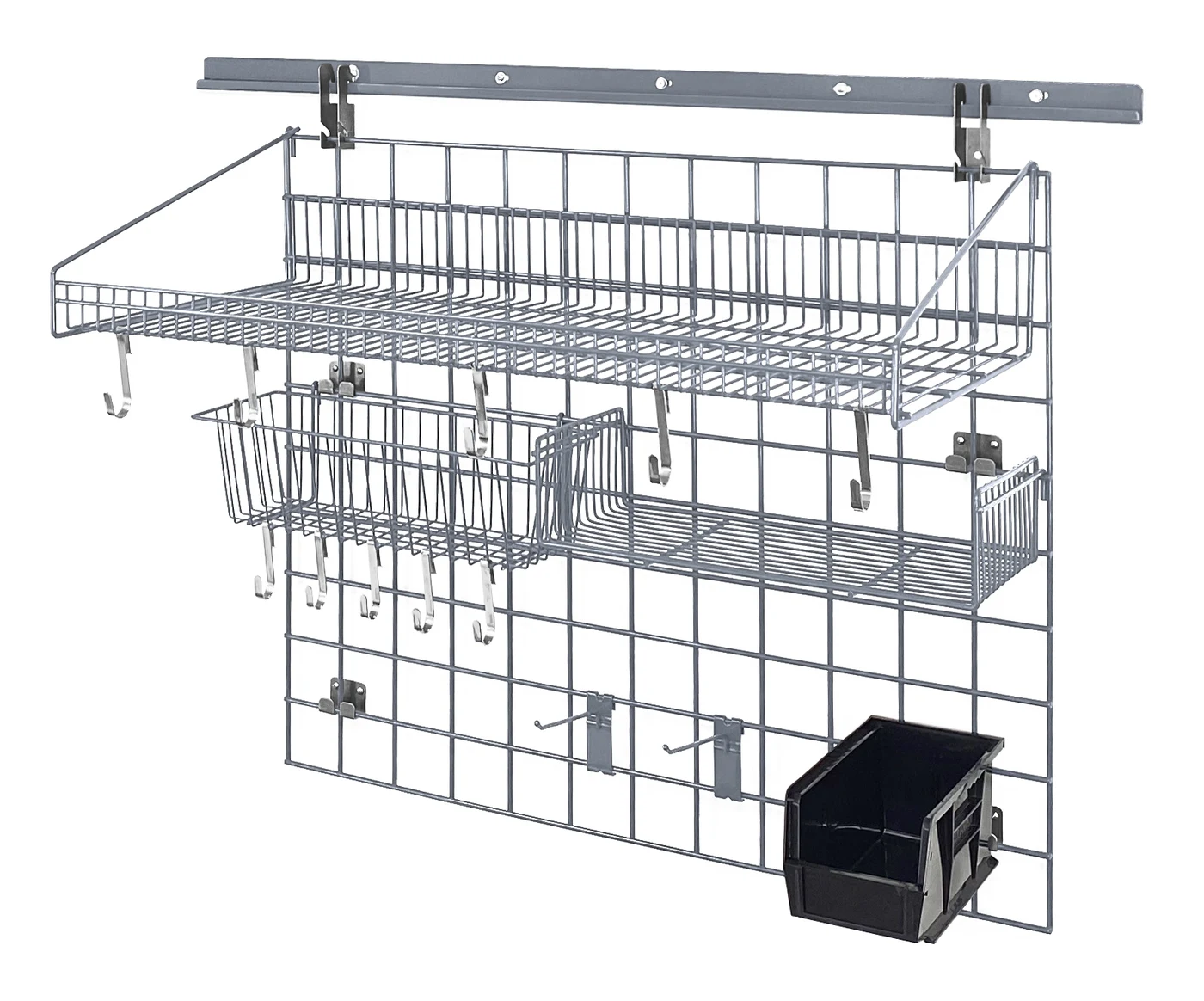 Quantum SGK-403036-2GYBK Store Grid Standard-Duty Kit, 18"W x 36"D, 250 lb capacity, Gray