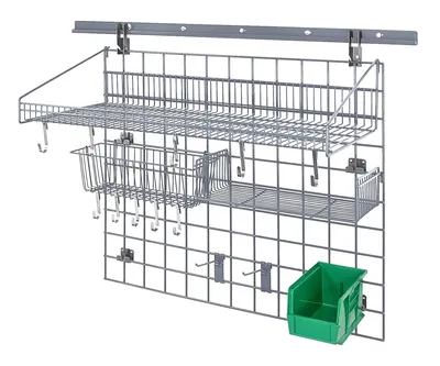 Quantum SGK-403036-2GYGN Store Grid Standard-Duty Kit, 18"W x 36"D, 250 lb capacity, Gray