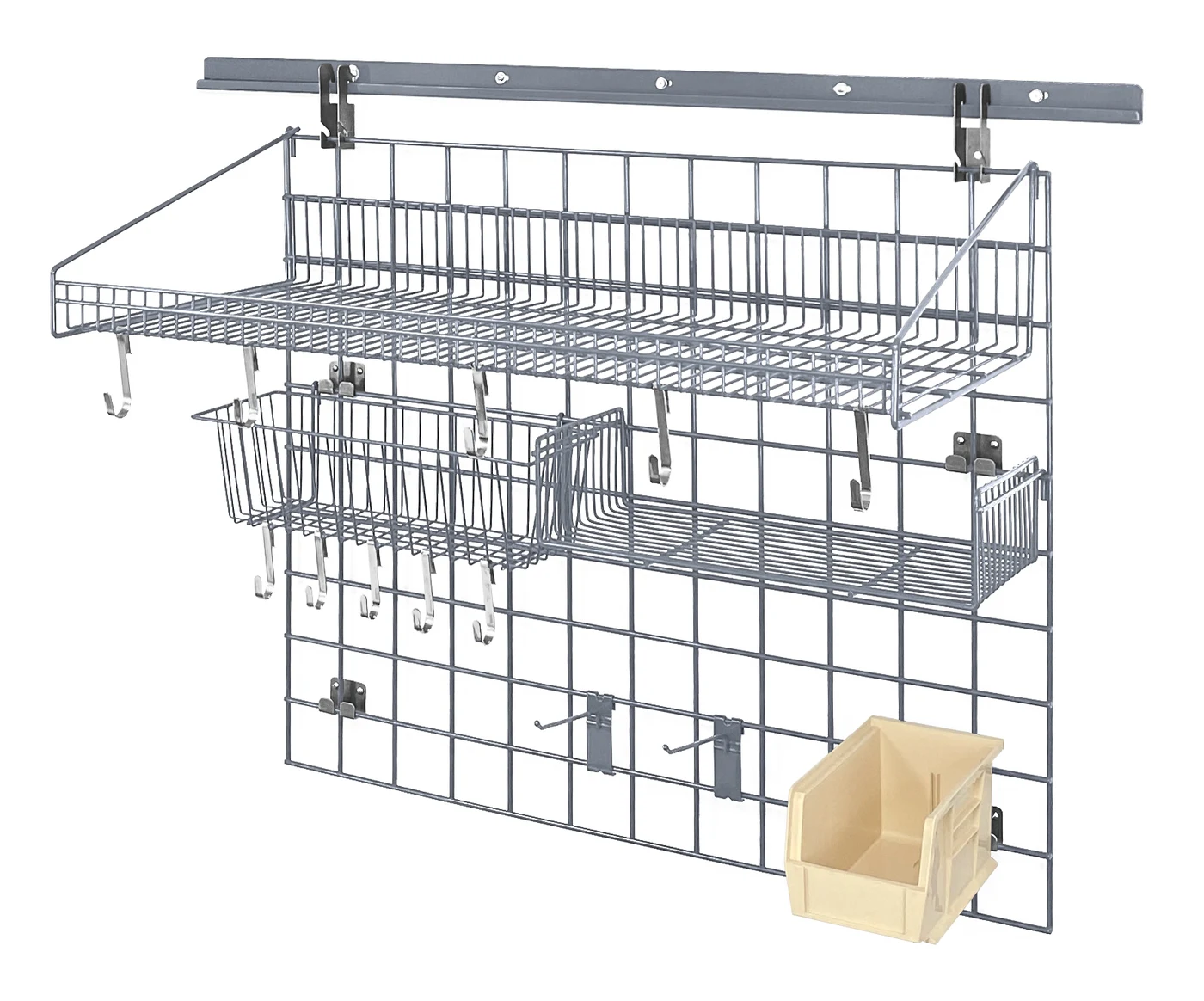 Quantum SGK-403036-2GYIV Store Grid Standard-Duty Kit, 18"W x 36"D, 250 lb capacity, Gray