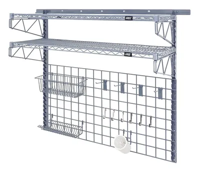 Quantum SGK-562448-1GY Store Grid Medium-Duty Kit, 17-3/8"W x 7-1/2"D x 5"H, 400 lb capacity, Gray