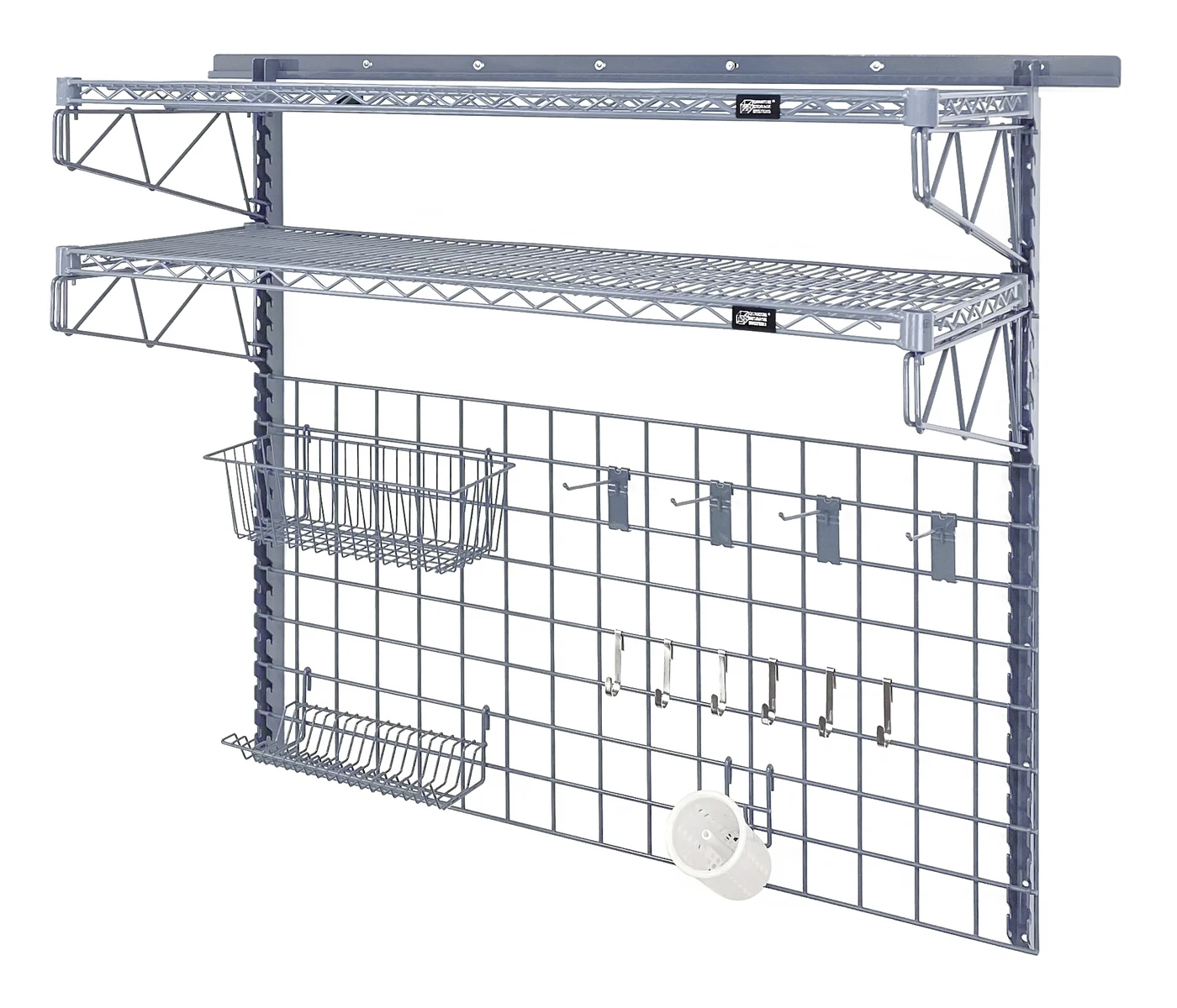 Quantum SGK-562448-1GY Store Grid Medium-Duty Kit, 17-3/8"W x 7-1/2"D x 5"H, 400 lb capacity, Gray