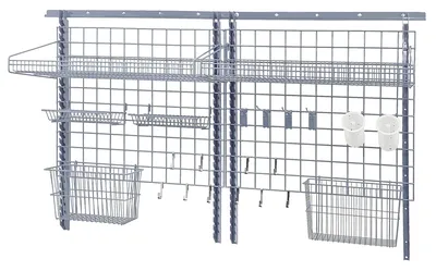 Quantum SGK-723036-1GY Store Grid Medium-Duty Kit, 18"W x 36"D, 400 lb capacity, Gray