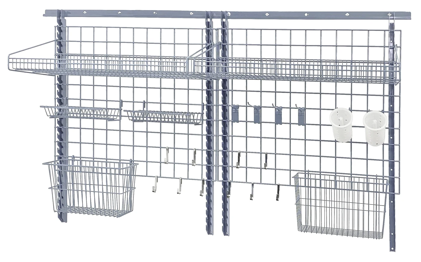 Quantum SGK-723036-1GY Store Grid Medium-Duty Kit, 18"W x 36"D, 400 lb capacity, Gray