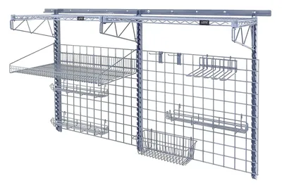 Quantum SGK-803036-1GY Store Grid Medium-Duty Kit, 18"W x 36"D, 400 lb capacity, Gray