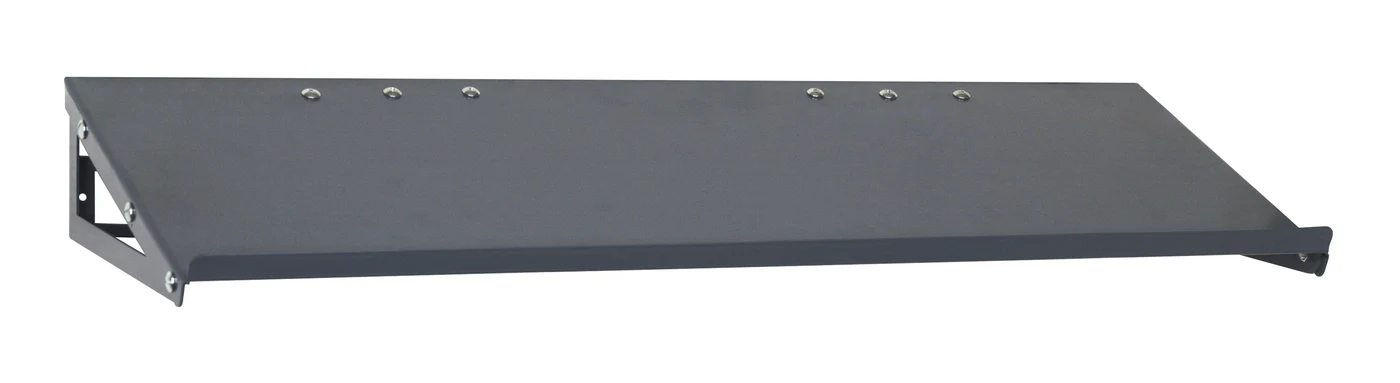 Quantum SLP-A1236 Slanted Solid Shelf, 36"W x 12"D, 75 lb capacity, Gray