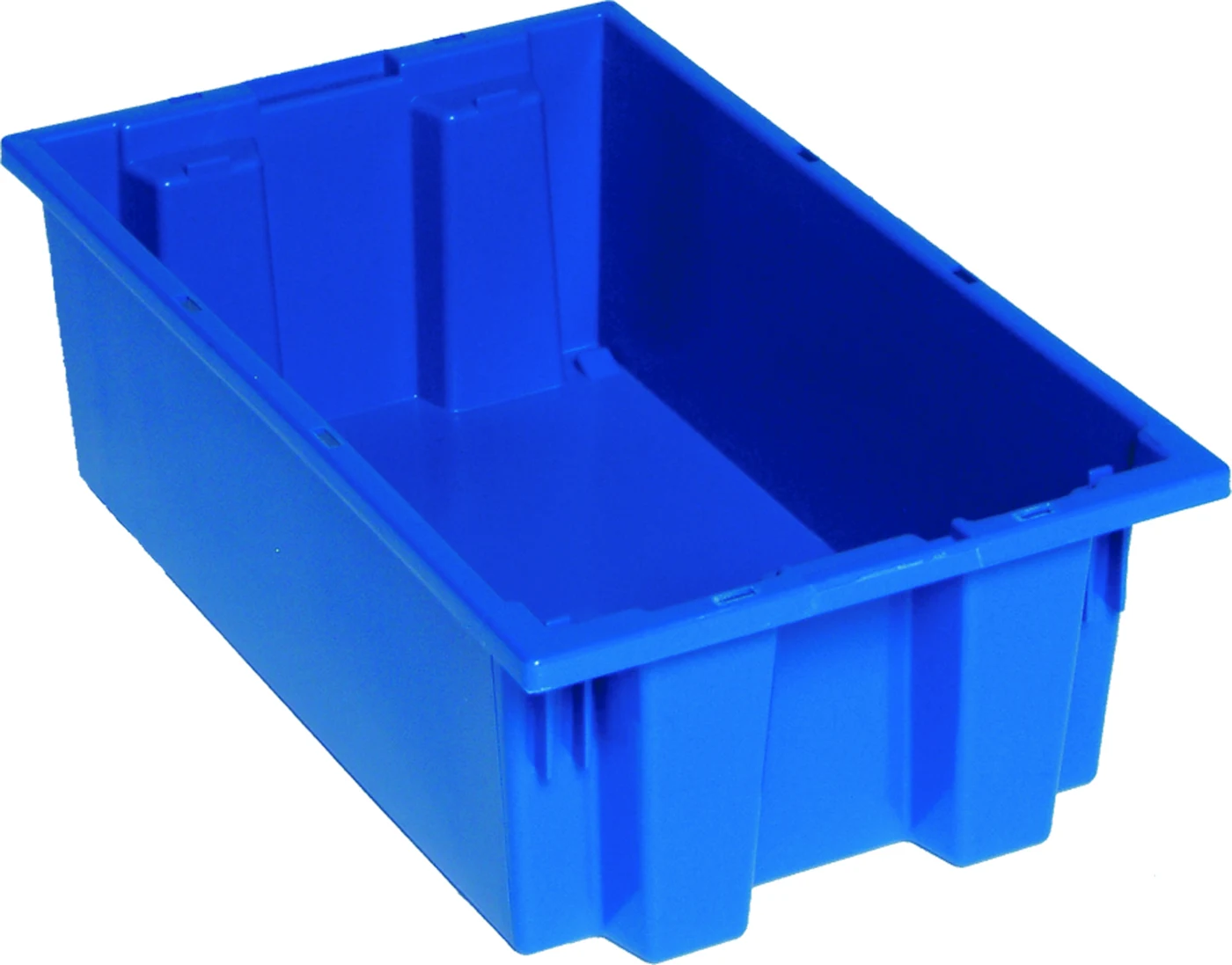 Quantum SNT180BLCS Stack and Nest Tote, 18"D x 11"W x 6"H, Blue, Case of 6