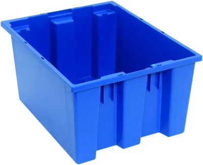 Quantum SNT190BL Stack and Nest Tote, 19-1/2"D x 15-1/2"W x 10"H, Blue