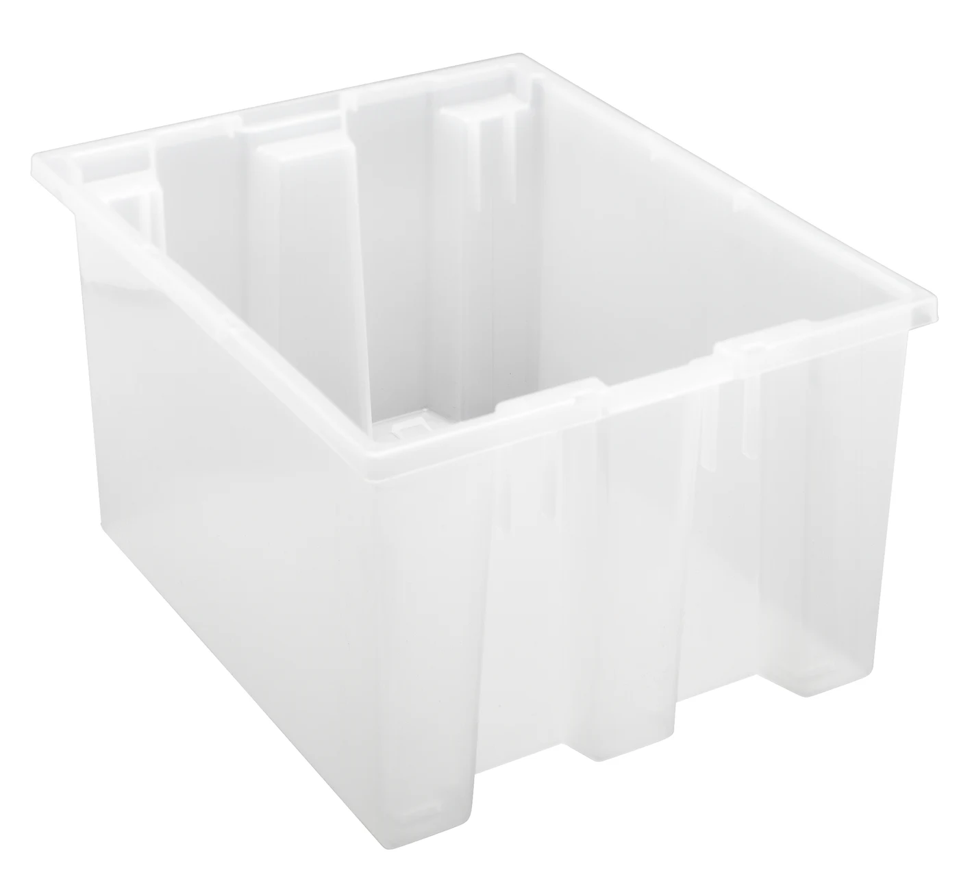 Quantum SNT190CLCS Stack and Nest Tote, 19-1/2"D x 15-1/2"W x 10"H, Clear, Case of 6