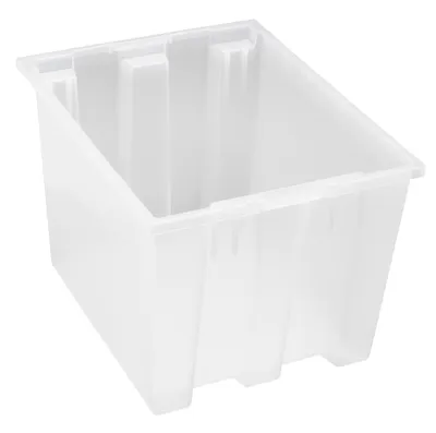 Quantum SNT195CLCS Stack and Nest Tote, 19-1/2"D x 15-1/2"W x 13"H, Clear, Case of 6