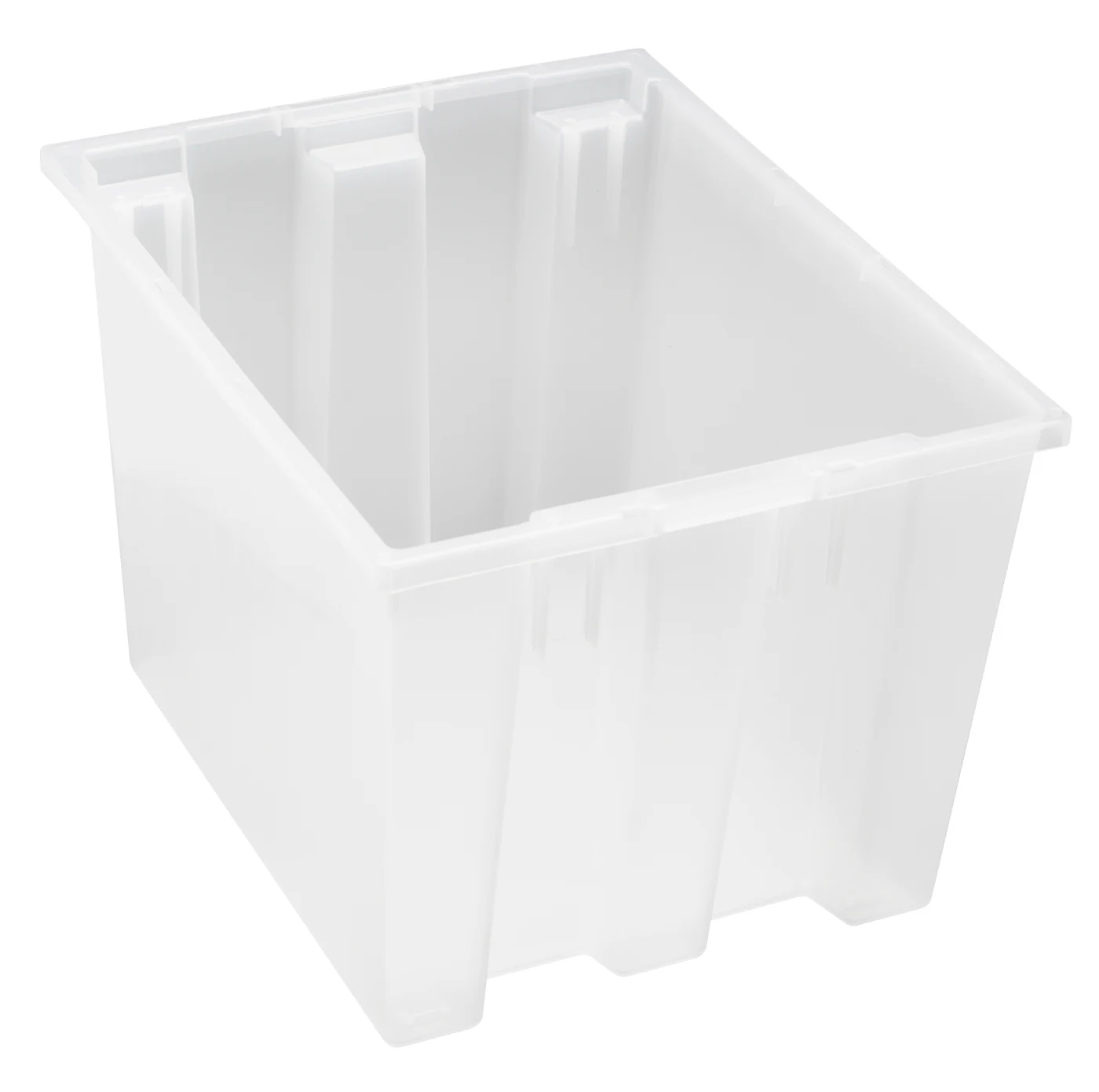 Quantum SNT195CLCS Stack and Nest Tote, 19-1/2"D x 15-1/2"W x 13"H, Clear, Case of 6