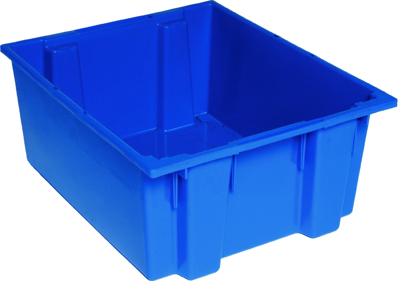 Quantum SNT225BLCS Stack and Nest Tote, 23-1/2"D x 19-1/2"W x 10"H, Blue, Case of 3