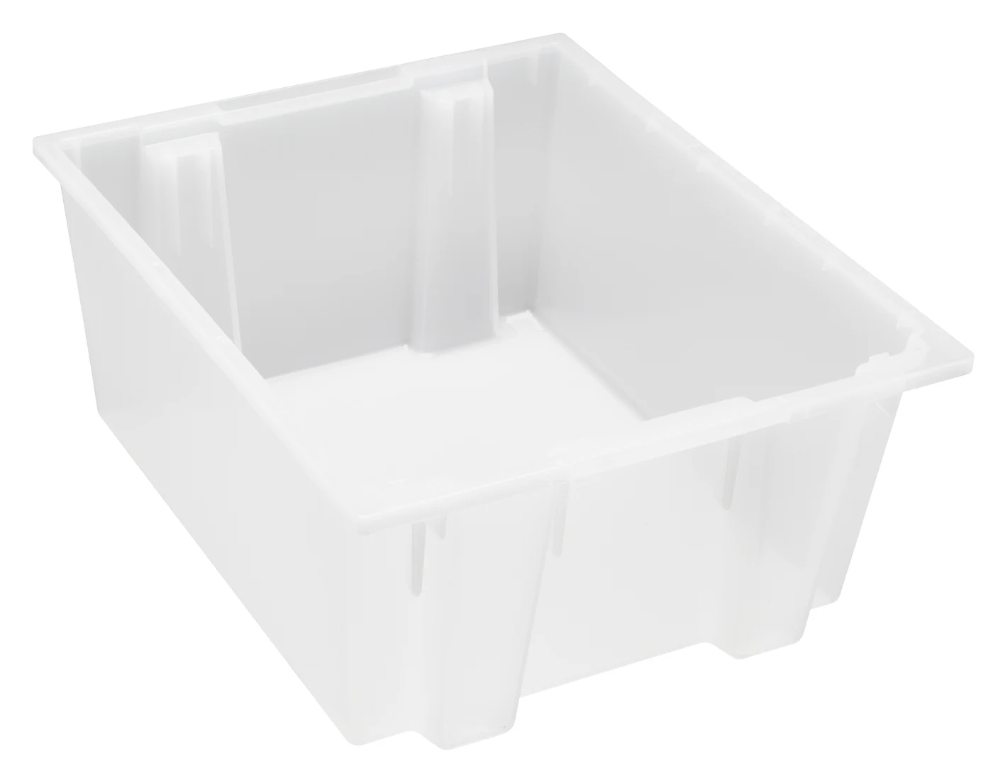 Quantum SNT225CL Stack and Nest Tote, 23-1/2"D x 19-1/2"W x 10"H, Clear