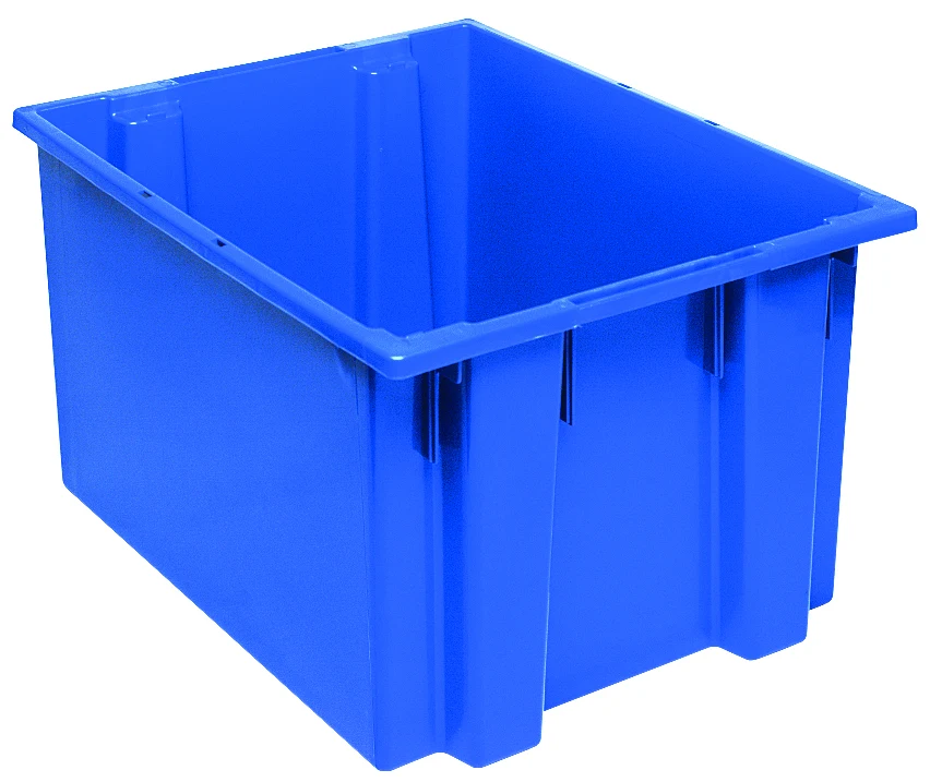 Quantum SNT230BLNB Stack and Nest Tote, 23-1/2"D x 19-1/2"W x 13"H, Blue