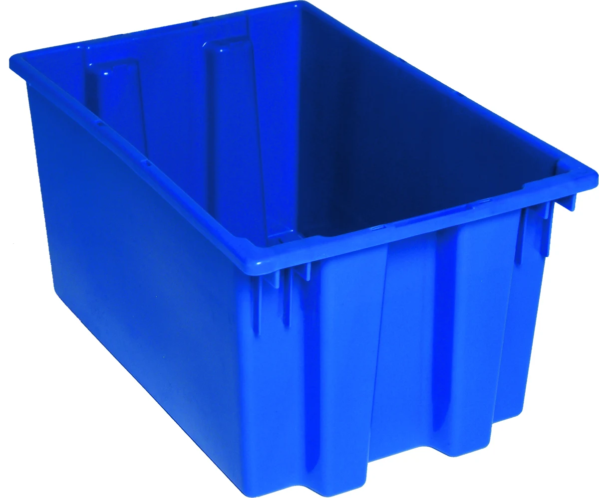 Quantum SNT240BLNB Stack and Nest Tote, 23-1/2"D x 15-1/2"W x 12"H, Blue