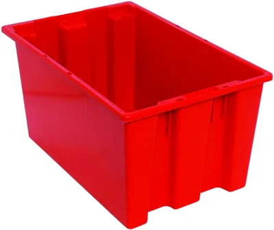 Quantum SNT240RDNB Stack and Nest Tote, 23-1/2"D x 15-1/2"W x 12"H, Red