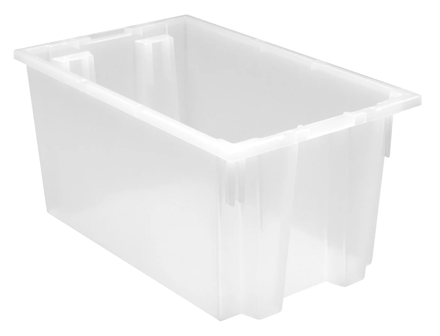 Quantum SNT240CL Stack and Nest Tote, 23-1/2"D x 15-1/2"W x 12"H, Clear